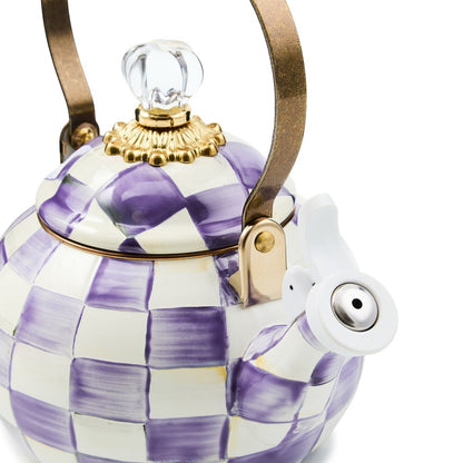 Violet Check Whistling Tea Kettle (Mackenzie Childs)