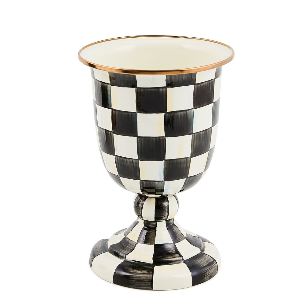 Courtly Check Pedestal Vase (Mackenzie Childs)