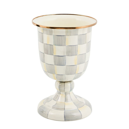 Sterling Check Pedestal Vase (Mackenzie Childs)