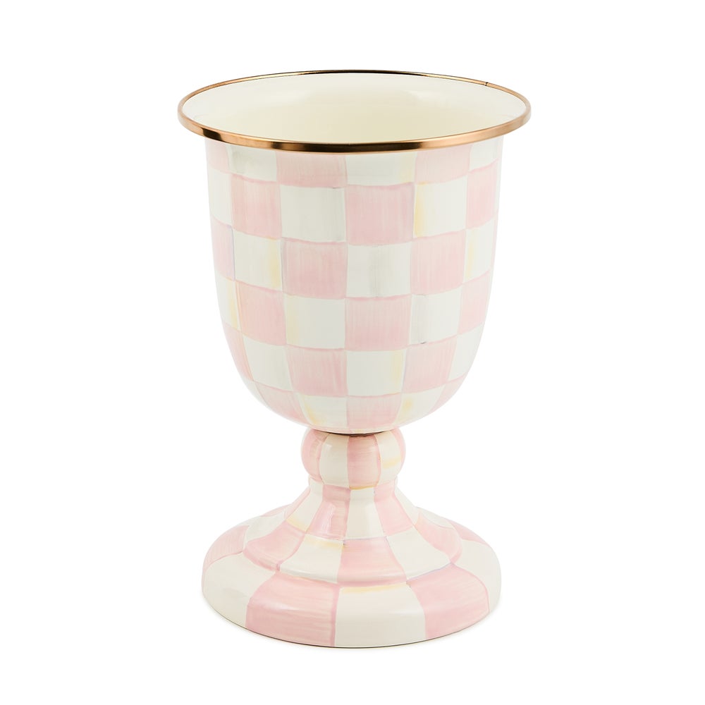 Rosy Check Pedestal Vase (Mackenzie Childs)