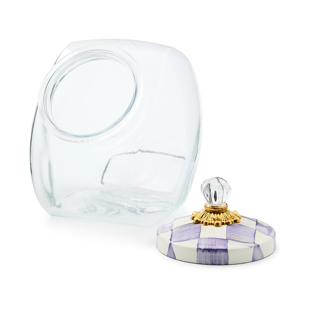 Sweets Jar with Violet Check Lid (Mackenzie Childs)