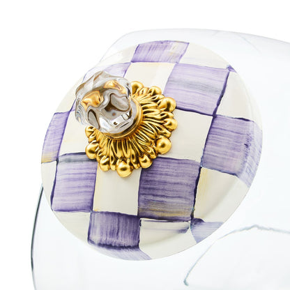 Sweets Jar with Violet Check Lid (Mackenzie Childs)