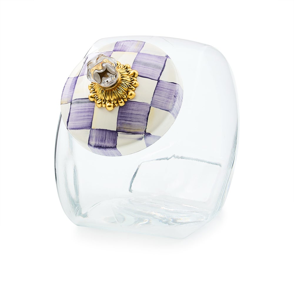 Sweets Jar with Violet Check Lid (Mackenzie Childs)