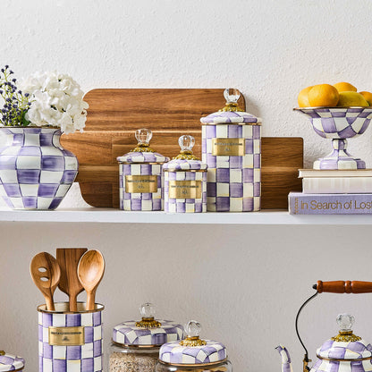 Violet Check Mini Canister (Mackenzie Childs)