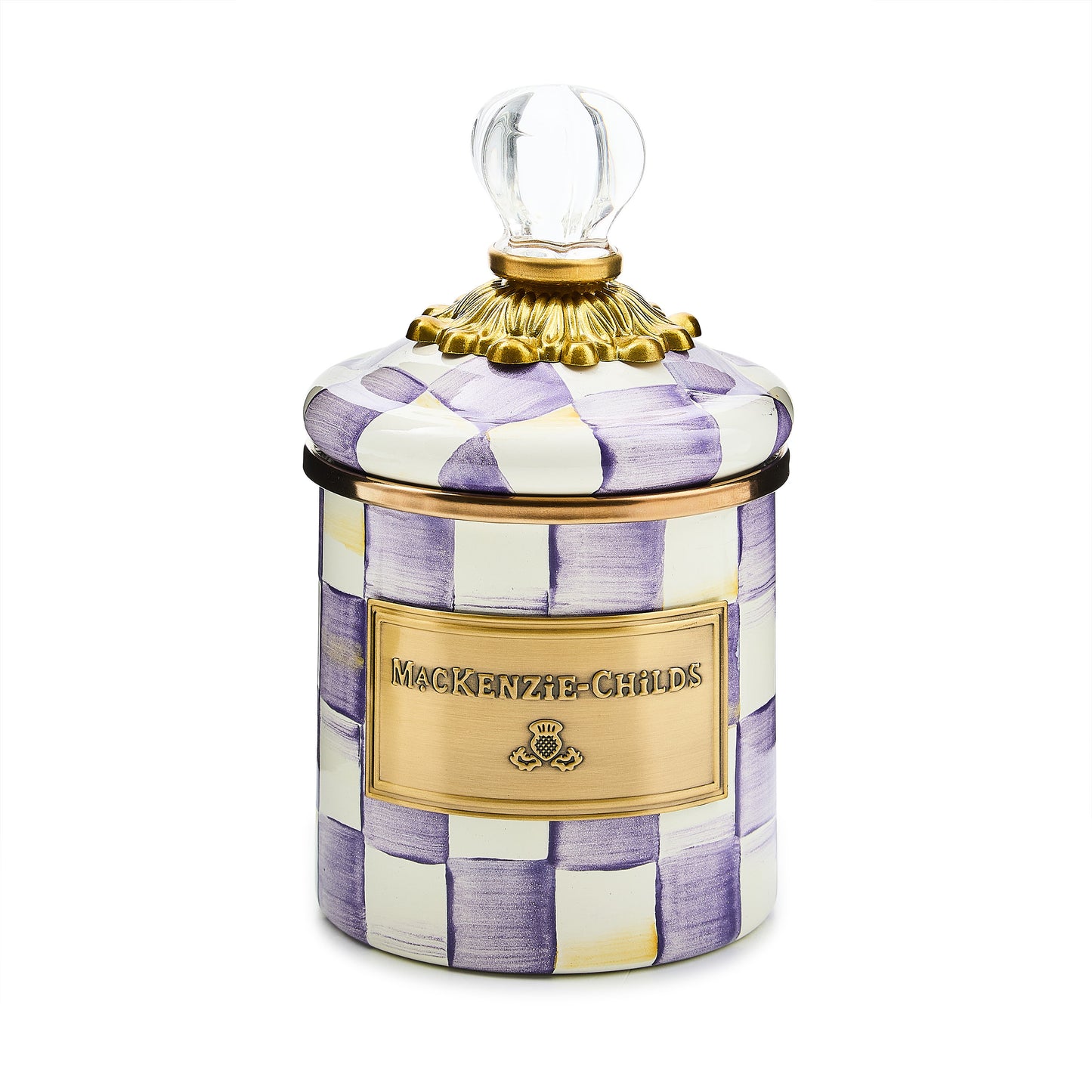 Violet Check Mini Canister (Mackenzie Childs)