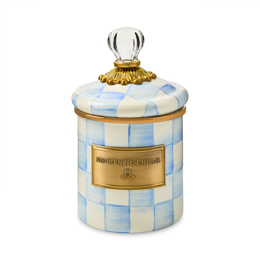 Sky Blue Check Demi Canister (Mackenzie Childs)