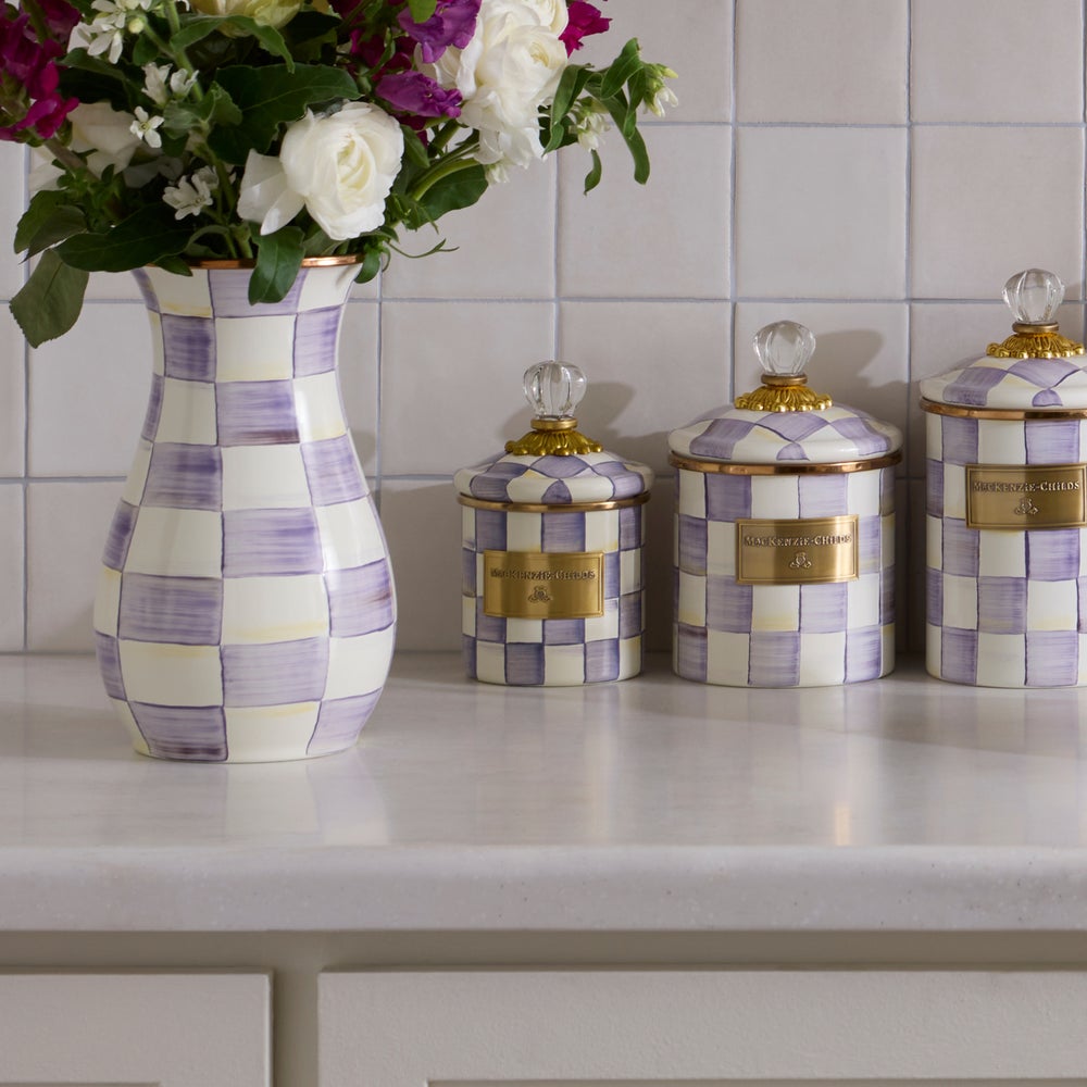 Violet Check Demi Canister (Mackenzie Childs)