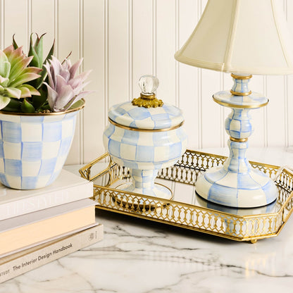 Sky Blue Check Curiosity Pot (Mackenzie Childs) - PRE ORDER