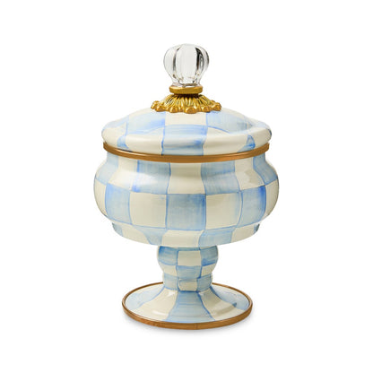Sky Blue Check Curiosity Pot (Mackenzie Childs) - PRE ORDER