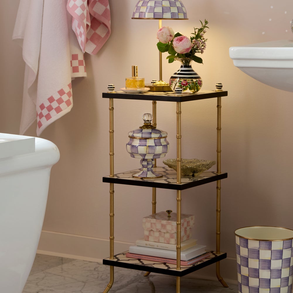 Violet Check Curiosity Pot (Mackenzie Childs)