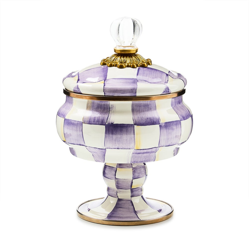 Violet Check Curiosity Pot (Mackenzie Childs)