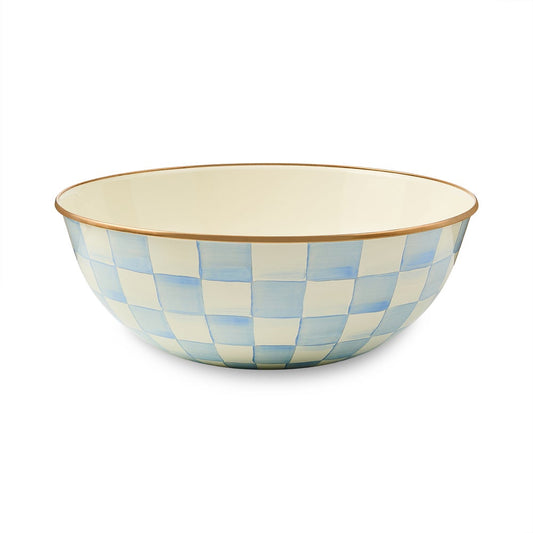 Sky Blue Check Extra Large Everyday Bowl (Mackenzie Childs)
