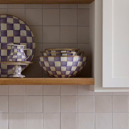 Violet Check Extra Large Everyday Bowl (Mackenzie Childs)