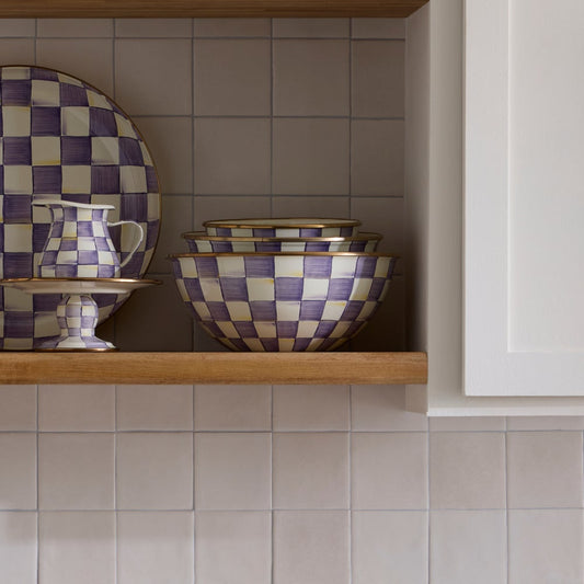 Violet Check Extra Large Everyday Bowl (Mackenzie Childs)