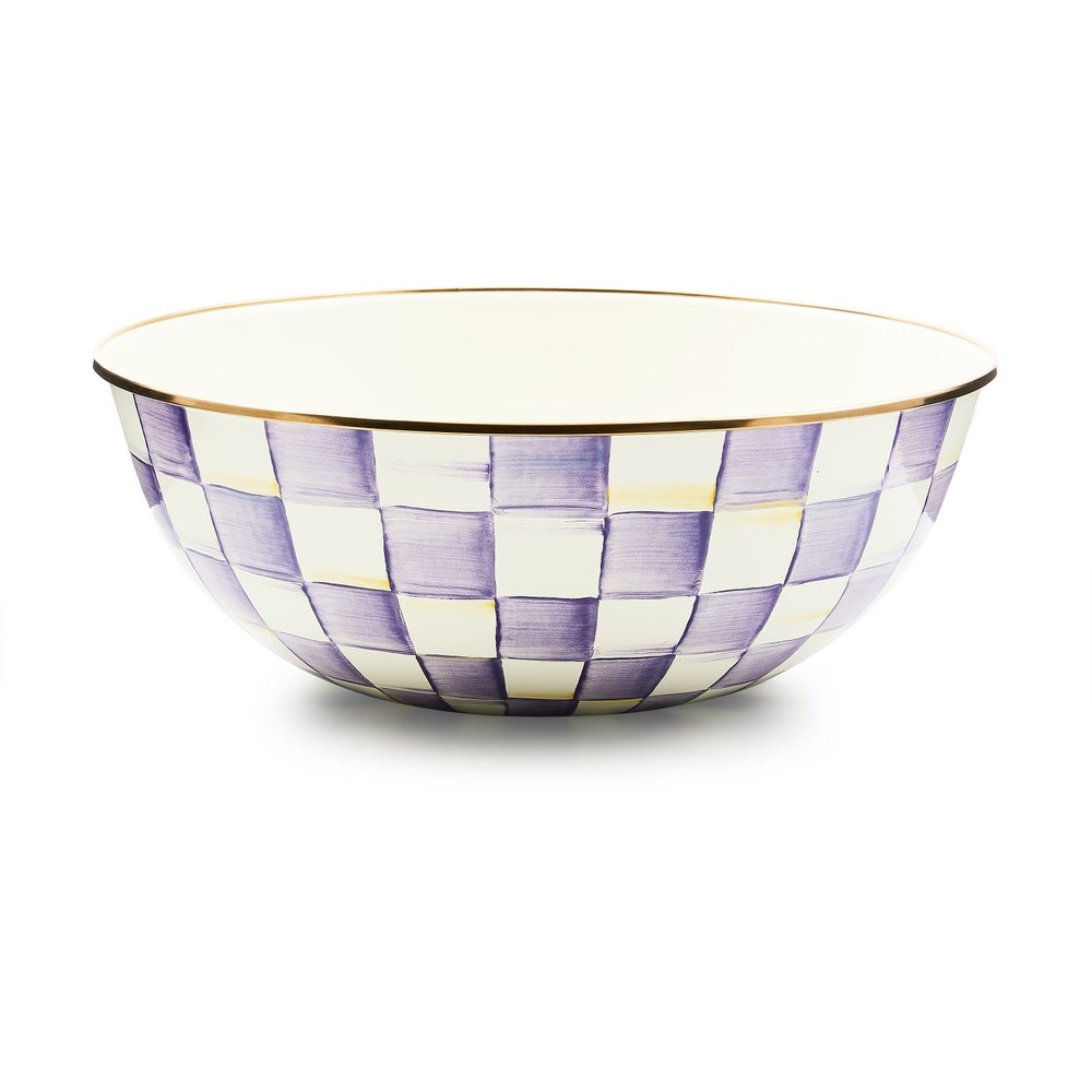 Violet Check Extra Large Everyday Bowl (Mackenzie Childs)