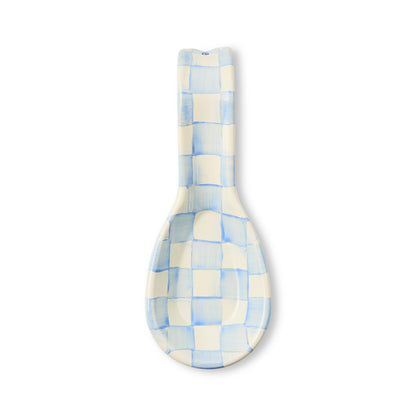 Sky Blue Check Spoon Rest (Mackenzie Childs) - PRE ORDER
