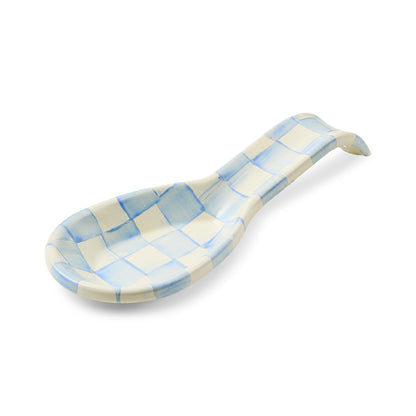 Sky Blue Check Spoon Rest (Mackenzie Childs) - PRE ORDER