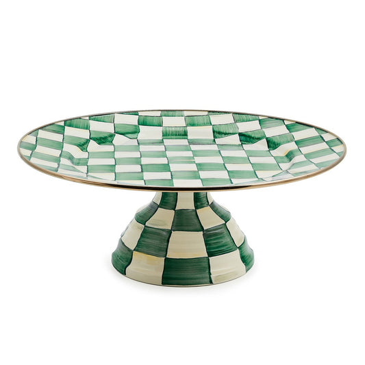 Emerald Check Large Pedestal Platter (Mackenzie Childs)
