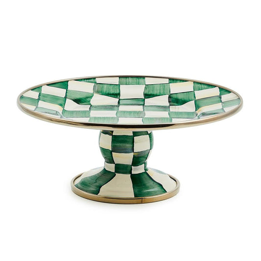 Emerald Check Mini Pedestal Platter (Mackenzie Childs)