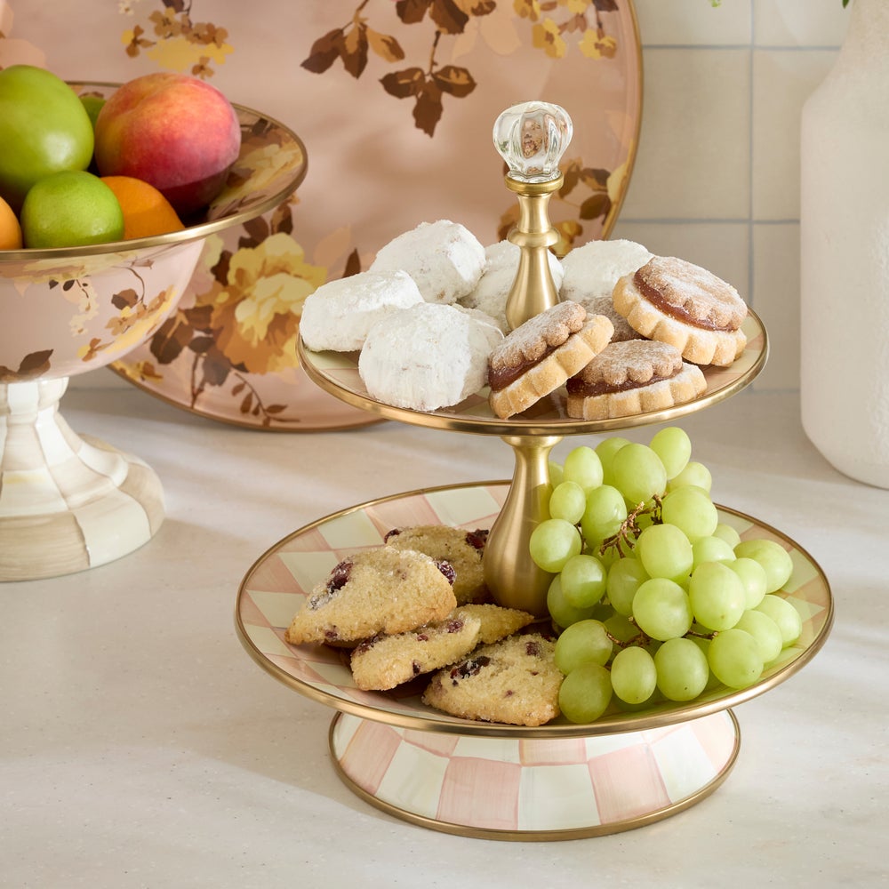 Rosy Check Two Tier Sweet Stand (Mackenzie Childs)