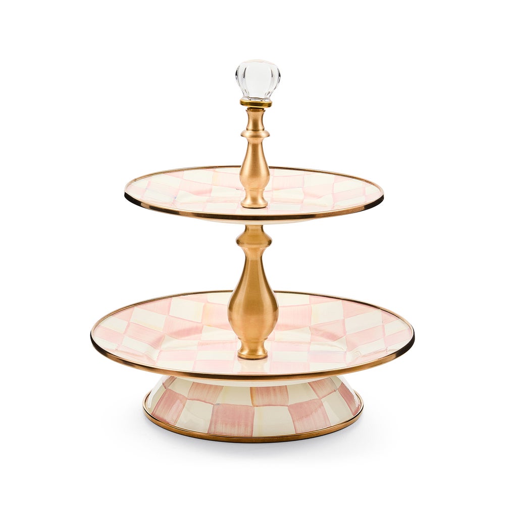 Rosy Check Two Tier Sweet Stand (Mackenzie Childs)