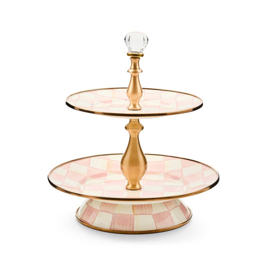 Rosy Check Two Tier Sweet Stand (Mackenzie Childs)