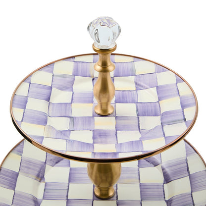 Violet Check Two Tier Sweet Stand (Mackenzie Childs)