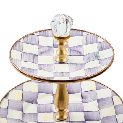 Violet Check Three Tier Sweet Stand (Mackenzie Childs)