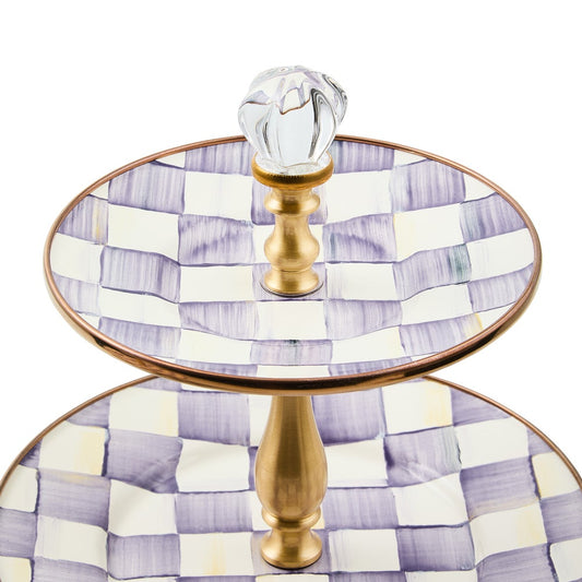 Violet Check Three Tier Sweet Stand (Mackenzie Childs)