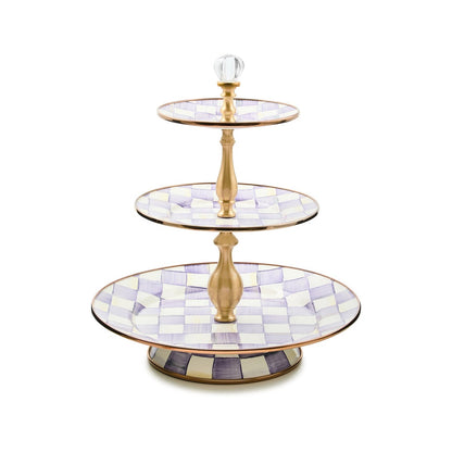 Violet Check Three Tier Sweet Stand (Mackenzie Childs)