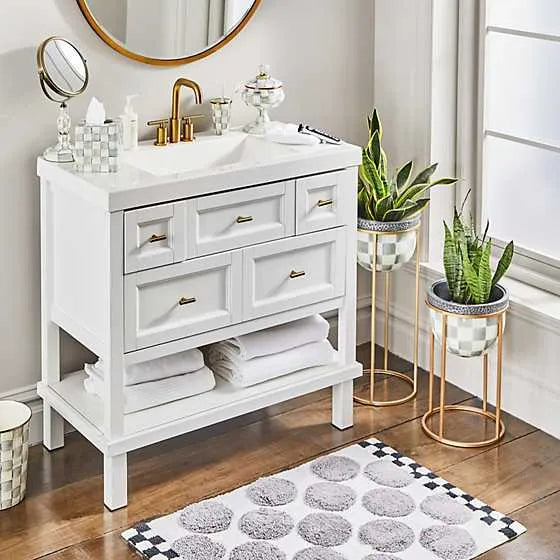 Sterling Check Enamel Boutique Tissue Box Cover (Mackenzie Childs)