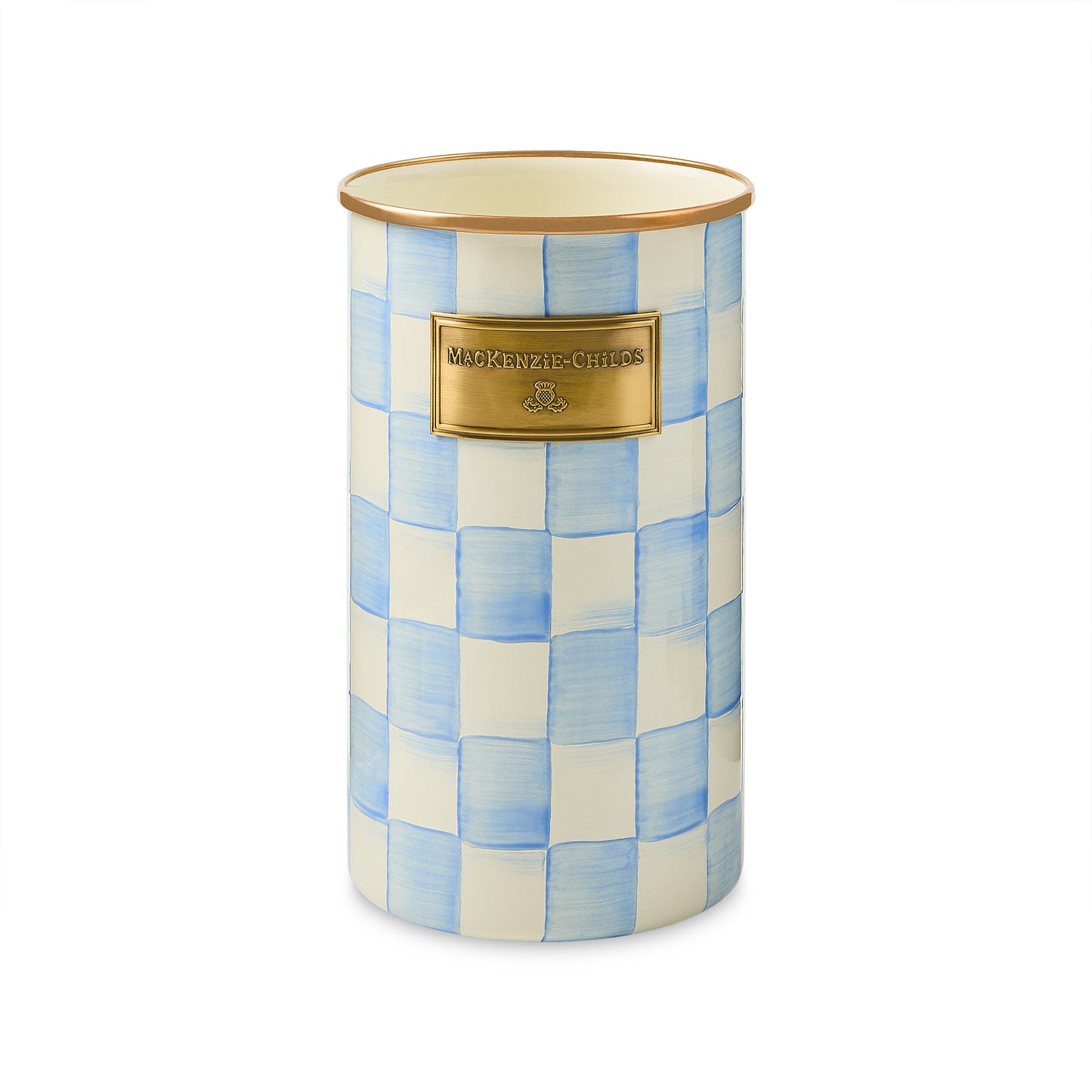 Sky Blue Check Utensil Holder (Mackenzie Childs) - PRE ORDER