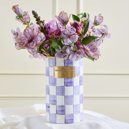Violet Check Utensil Holder (Mackenzie Childs)