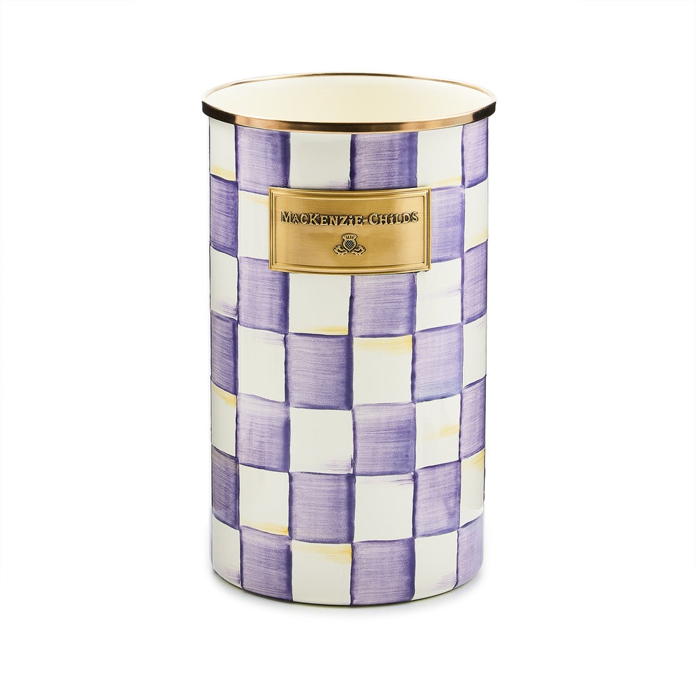 Violet Check Utensil Holder (Mackenzie Childs)