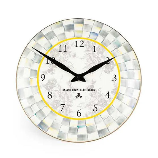 Sterling Check Enamel Clock (Mackenzie Childs)