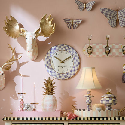 Violet Check Clock (Mackenzie Childs)