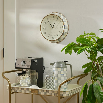 Sterling Check School Wall Clock (Mackenzie Childs)