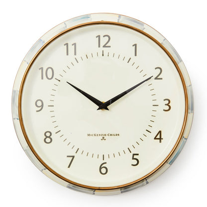 Sterling Check School Wall Clock (Mackenzie Childs)