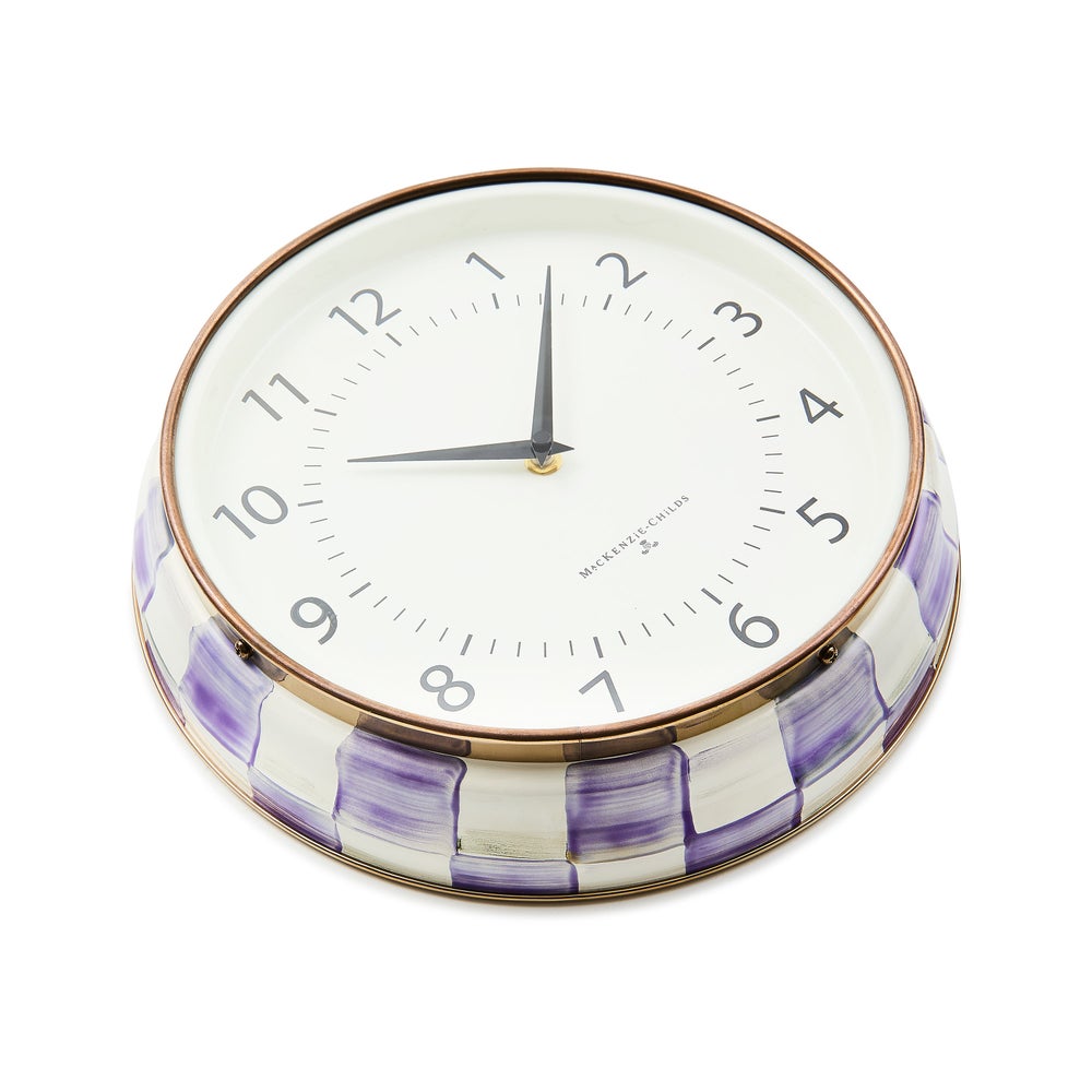 Violet Check School Wall Clock (Mackenzie Childs)