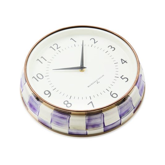 Violet Check School Wall Clock (Mackenzie Childs)