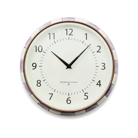 Violet Check School Wall Clock (Mackenzie Childs)