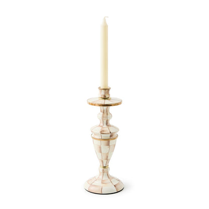 Mocha Check Medium Candlestick (Mackenzie Childs)