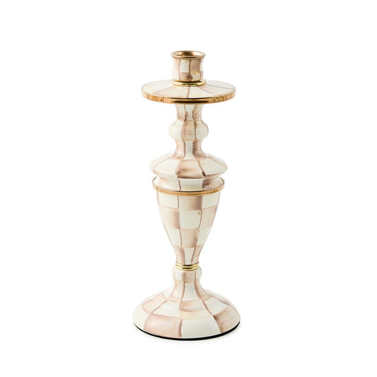 Mocha Check Medium Candlestick (Mackenzie Childs)