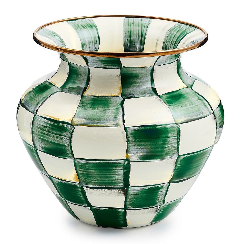 Emerald Check Large Vase (Mackenzie Childs)