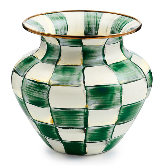 Emerald Check Large Vase (Mackenzie Childs)