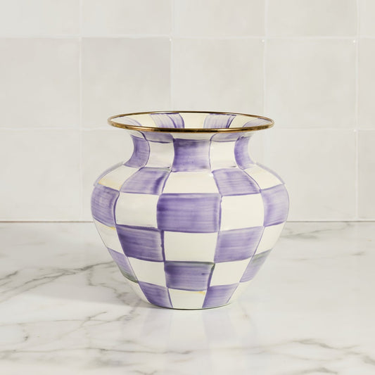 Violet Check Large Vase (Mackenzie Childs)