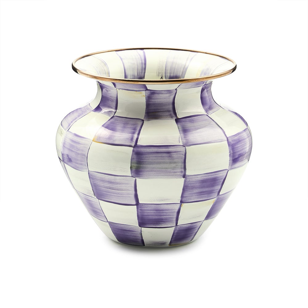Violet Check Large Vase (Mackenzie Childs)