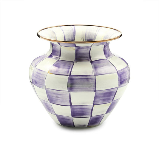 Violet Check Large Vase (Mackenzie Childs)