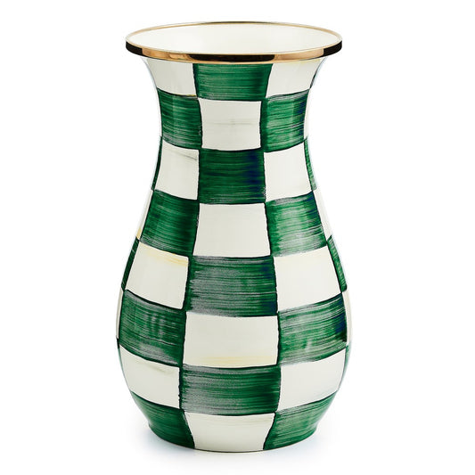 Emerald Check Tall Vase (Mackenzie Childs)