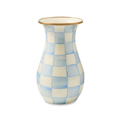 Sky Blue Check Tall Vase (Mackenzie Childs) - PRE ORDER